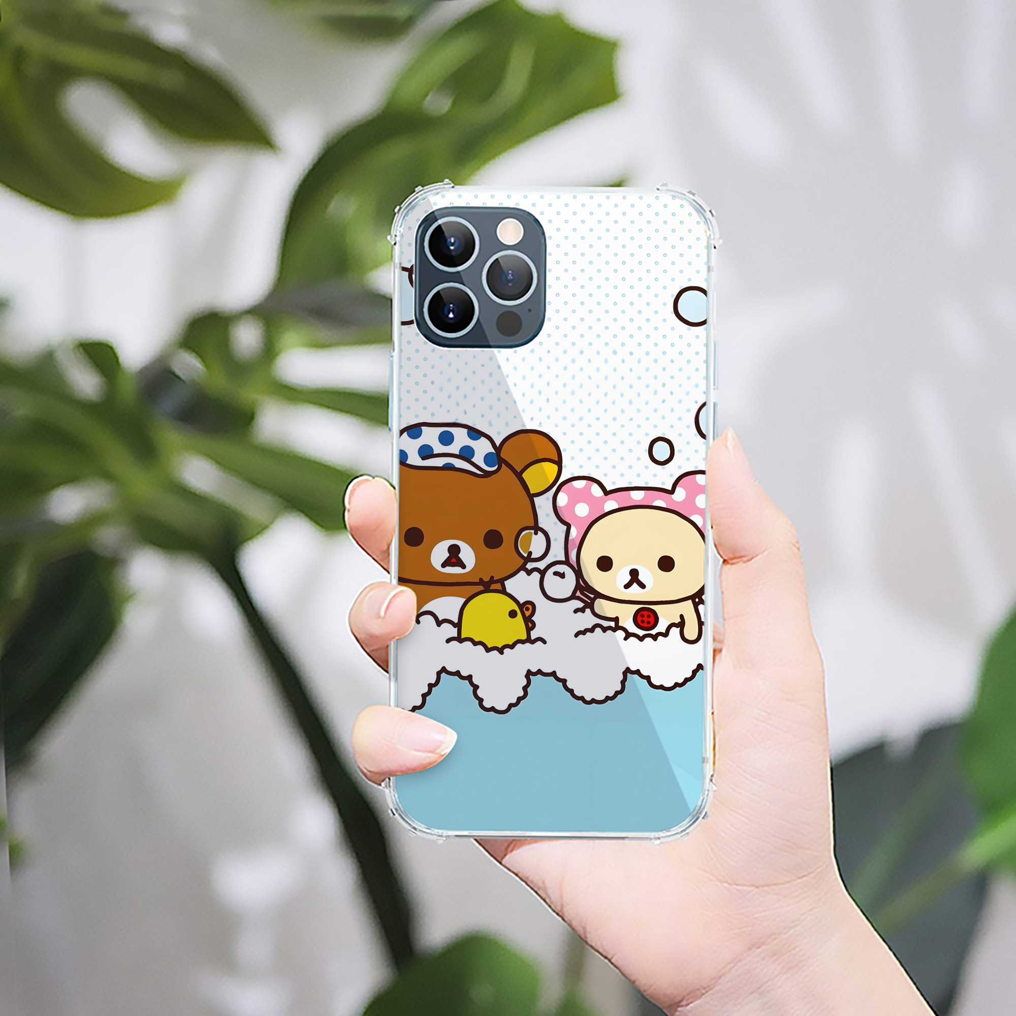 （画像用） リラックマ リラックマ キイロイトリ Rilakkuma Korilakkuma Kiiroitori 【iPhone 12シリーズ対応】透明スマホケース（クリアソフトケース）